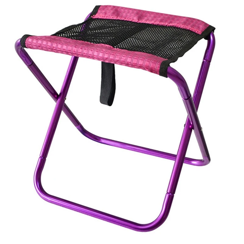 

Outdoor Foldable Fishing Chair Ultra Light Portable Folding Backpack Camping Picnic Fishing Chair With Storage Bag Purple