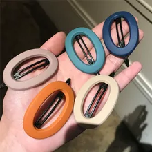 1 шт. корейские модные однотонные резиновые заколки для волос с эффектом потертости, геометрические полые овальные волнистые шпильки, красивые аксессуары, Прямая поставка