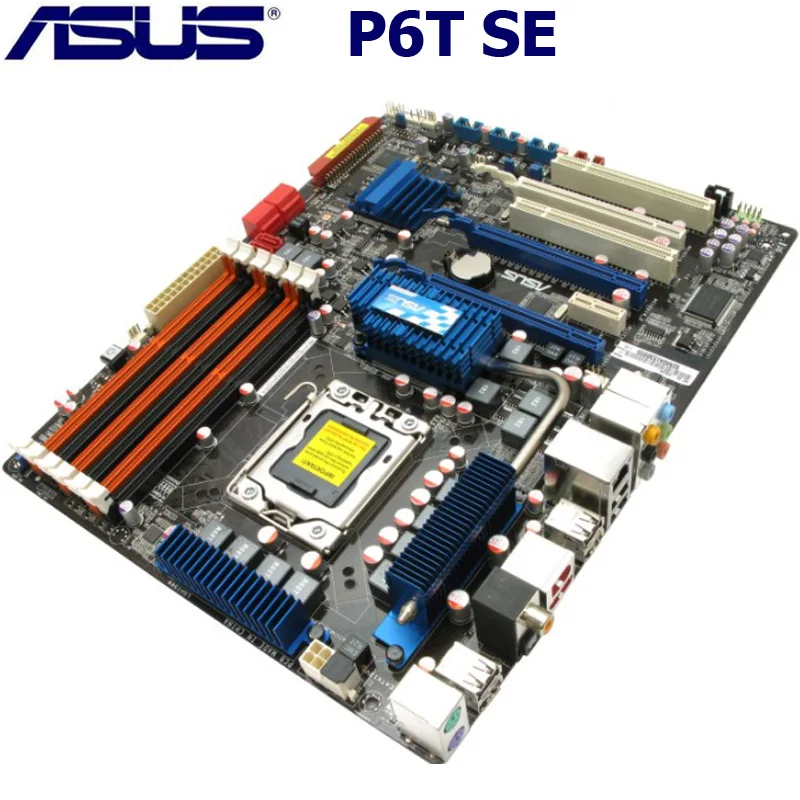 LGA 1366 DDR3 ASUS P6T SE оригинальная настольная Материнская плата Intel X58 24 ГБ DDR3 LGA 1366 ASUS P6T SE USB2.0 ATX б/у материнская плата