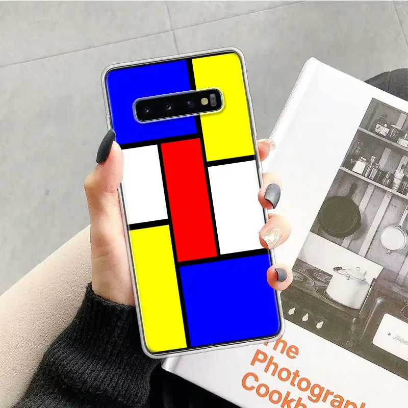 Мондриана сетки чехол для samsung Galaxy A10 A20E A30 A40 A70 M30S A50S A6 A7 A8 A9 плюс мягкий чехол для мобильного телефона чехол Coque