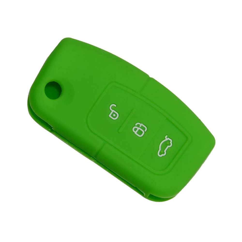 Keyforkesscustodia protettiva per chiave a distanza in Silicone per Ford Focus Mondeo 2 3 XR6 Fiesta Max Ecosport Kuga Escape 3 Button Case Shell - H4c04fbe685434902b63d89187328ebaat