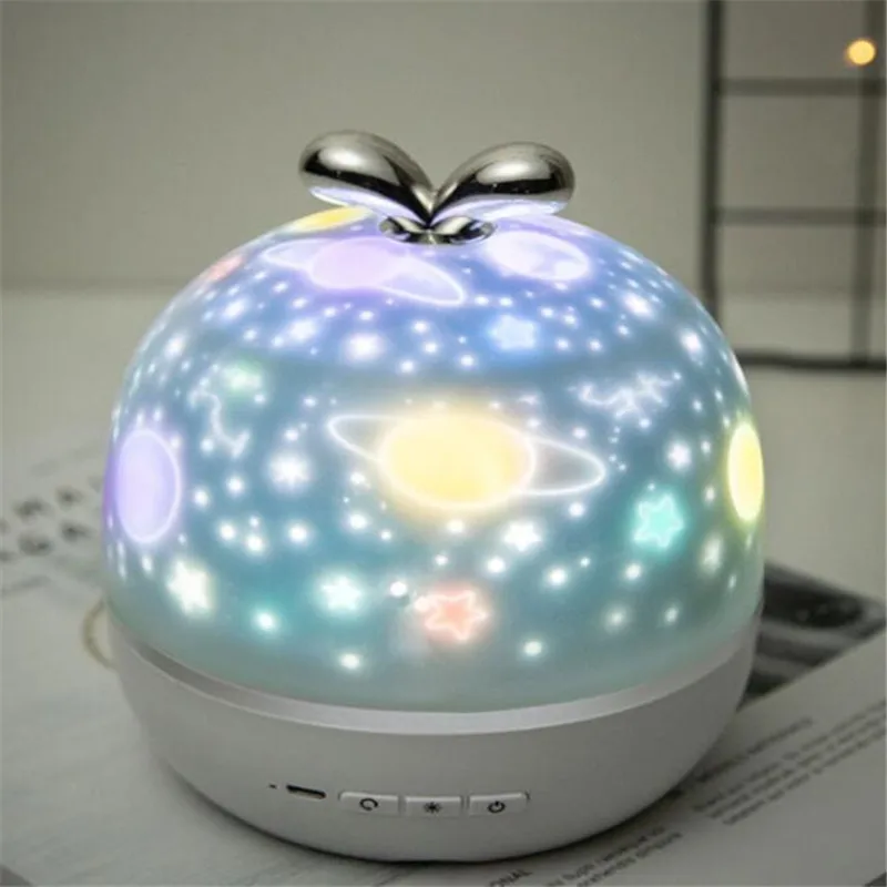 

Music Projector Night Light With BT Speaker Chargeable Universe Starry Sky Rotate LED Lamp Colorful Flashing Star Kids Baby Gift
