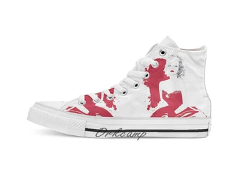 

Red Jezebel Custom Casual High Top lace-up Canvas shoes sneakers Drop shipping