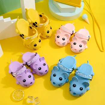 

New Cute Mouse Pattern Children's Slippers Kids Indoor Outdoor Boys Slippers Girls Home Baby Slide Little Boy Girl Shoes