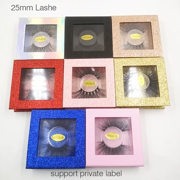 

faux 3d mink lashes with custom box 5d mink lashes strips 25mm natural bulk wispy real mink lashes short long wholesales