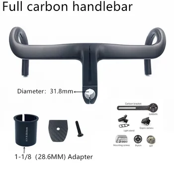 

2020 NEW Carbon Handlebar 28.6mm/31.8mm Integrated cycling carbon bar Road Bicycle Handlebar matt bla