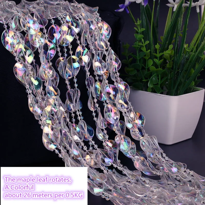 personalizado moda cristal vidro octogonal grânulo cortina porta acrílico corrente árvore de casamento decoração da estrada corda transparente