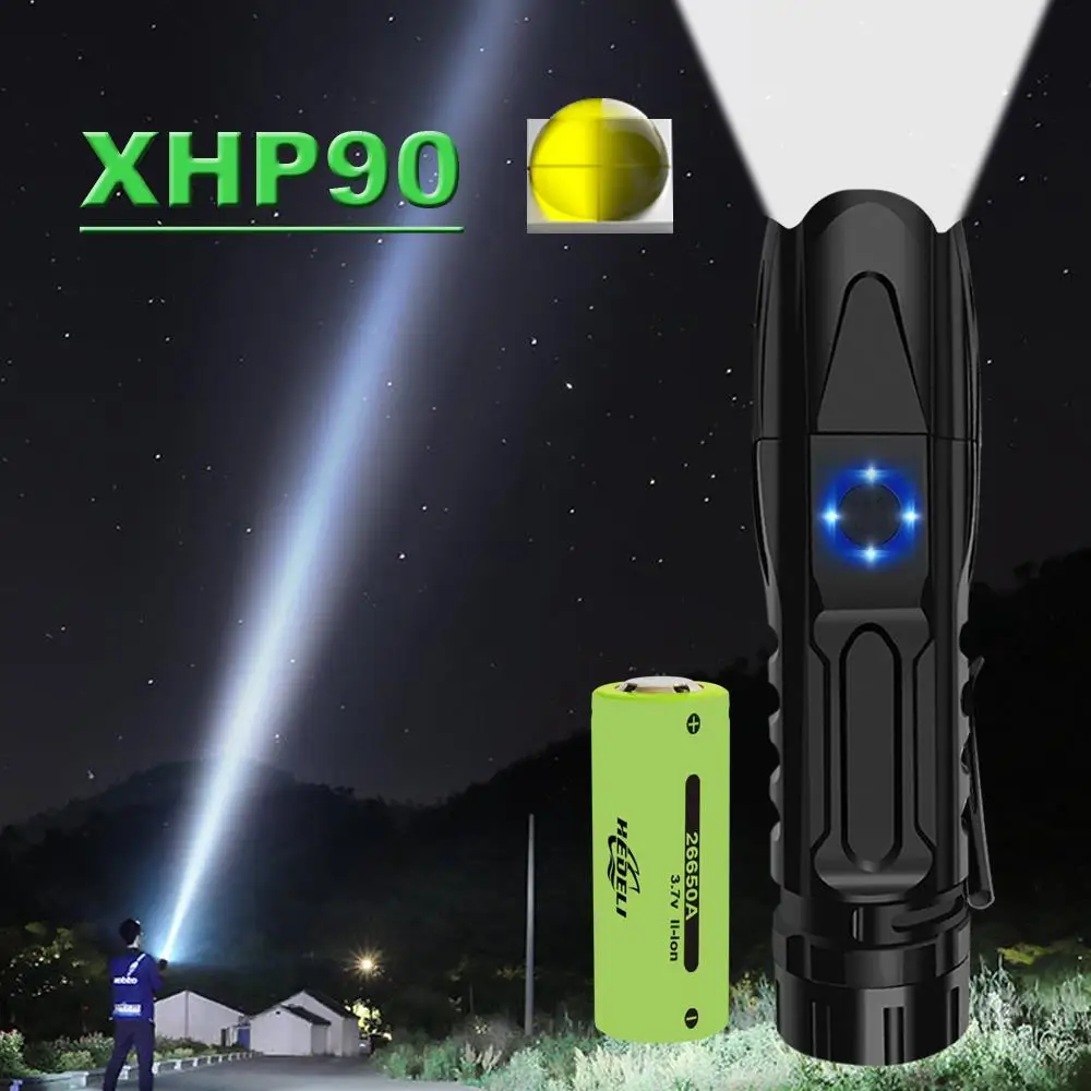 XHP90.2 светодиодный фонарик 18650 XHP90 самый мощный Перезаряжаемый usb тактический