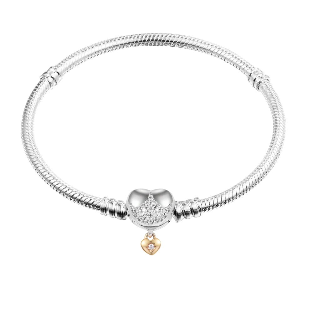 

Браслет CKK 925 Оригинальный с застежкой в форме сердца, змеиная цепочка, браслеты для женщин, женская бижутерия, женское ювелирное изделие из стерлингового серебра, платформа