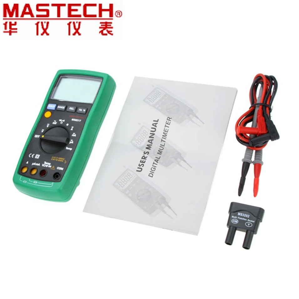 MASTECH MS8217 портативный цифровой мультиметр Авто Диапазон AC/DC напряжение DMM REL частота и температура тестер с ЖК-дисплеем