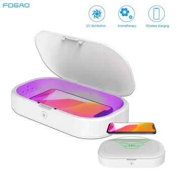 

10W Fast Wireless Charger UV Mobile Phone Sanitizer Sanitizing Box for Tableware Eyeglasses Beauty Tools Cleaner Sterilizer Box