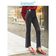 INMAN зима, Новое поступление, женские длинные джинсы, подчеркивающие индивидуальность