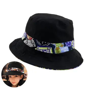 

Graffiti Kids Bucket Hat Baby Bonnet Outdoor Fisherman Cap Reversible Wear Boy Girl UV Protection Dome Top Sunscreen Beach Caps