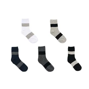 

5pcs Men's socks Mid-tube socks 100% cotton business stripe socks Fashionable casual socks absorb sweat and breathe freely