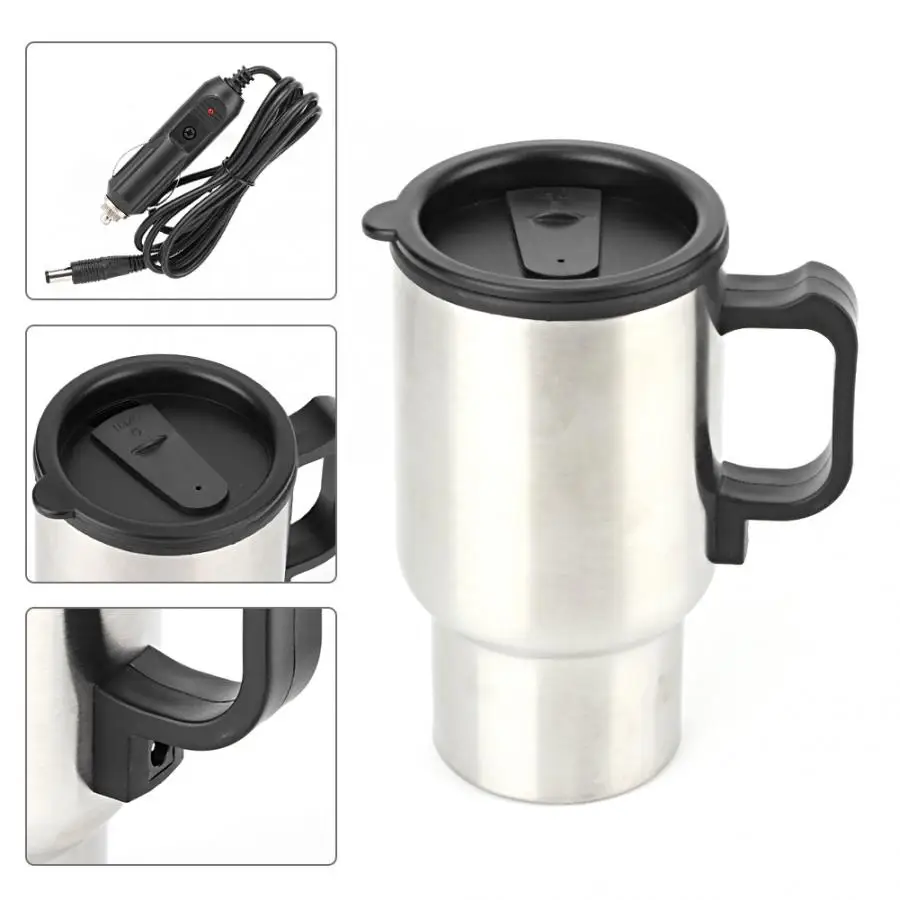 Электрическая кружка из нержавеющей стали Estufa 12V 450ml портативная для воды кофе