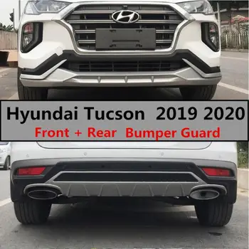 

For Hyundai Tucson 2019 2020 Bumper Guard Front + Rear Protector Anti-impact Plate High Quality Brand New ABS Car Accessories