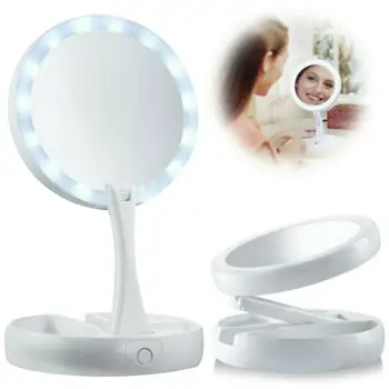 

Table Mirror Mirror Lamp Makeup Mirrors Magnifying Portable Luminous LED Lighted Round USB 90 ° Rotation Cosmetic