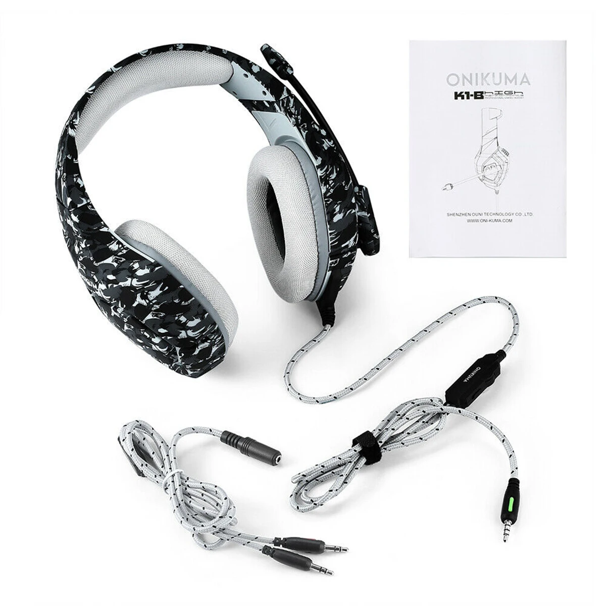 Gaming Headset Earphone With Mic Wired Headphone Y Splitter Audio Cable Support Mic Volume Control For PC Laptop Dropshipping