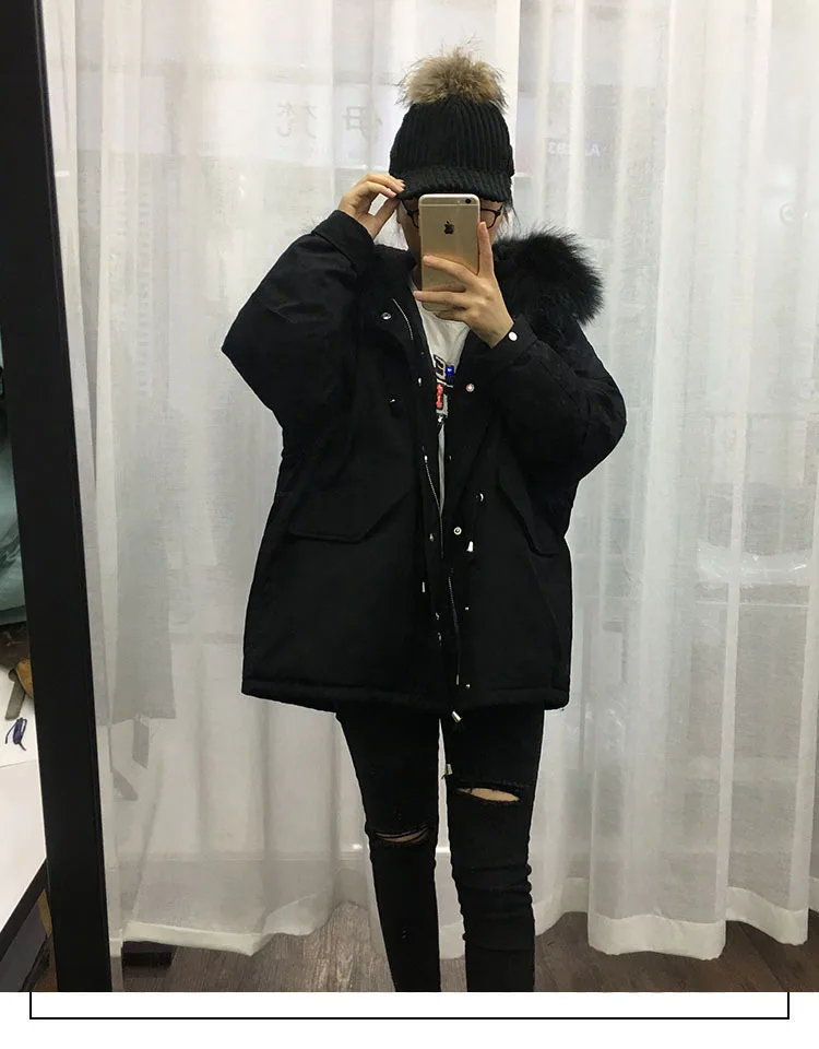 LALYSSE зимние куртки и короткие пальто женские парки с капюшоном стеганая Тёплая куртка Верхняя одежда большой воротник из искусственного меха chaqueta mujer