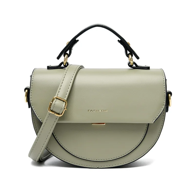 

Women Designer Simple Saddle Bag Luxury Brand High Quality Leather Handbags Female Tote Messenger Bags Wide Strap Shoulder Bag