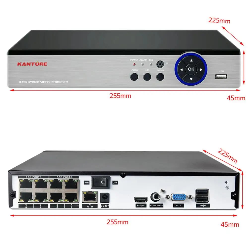KANTURE H.265+ 8CH 5MP POE NVR комплект аудио 5MP антивандальные безопасности Крытый Открытый IP камера видеонаблюдения системы Onvif