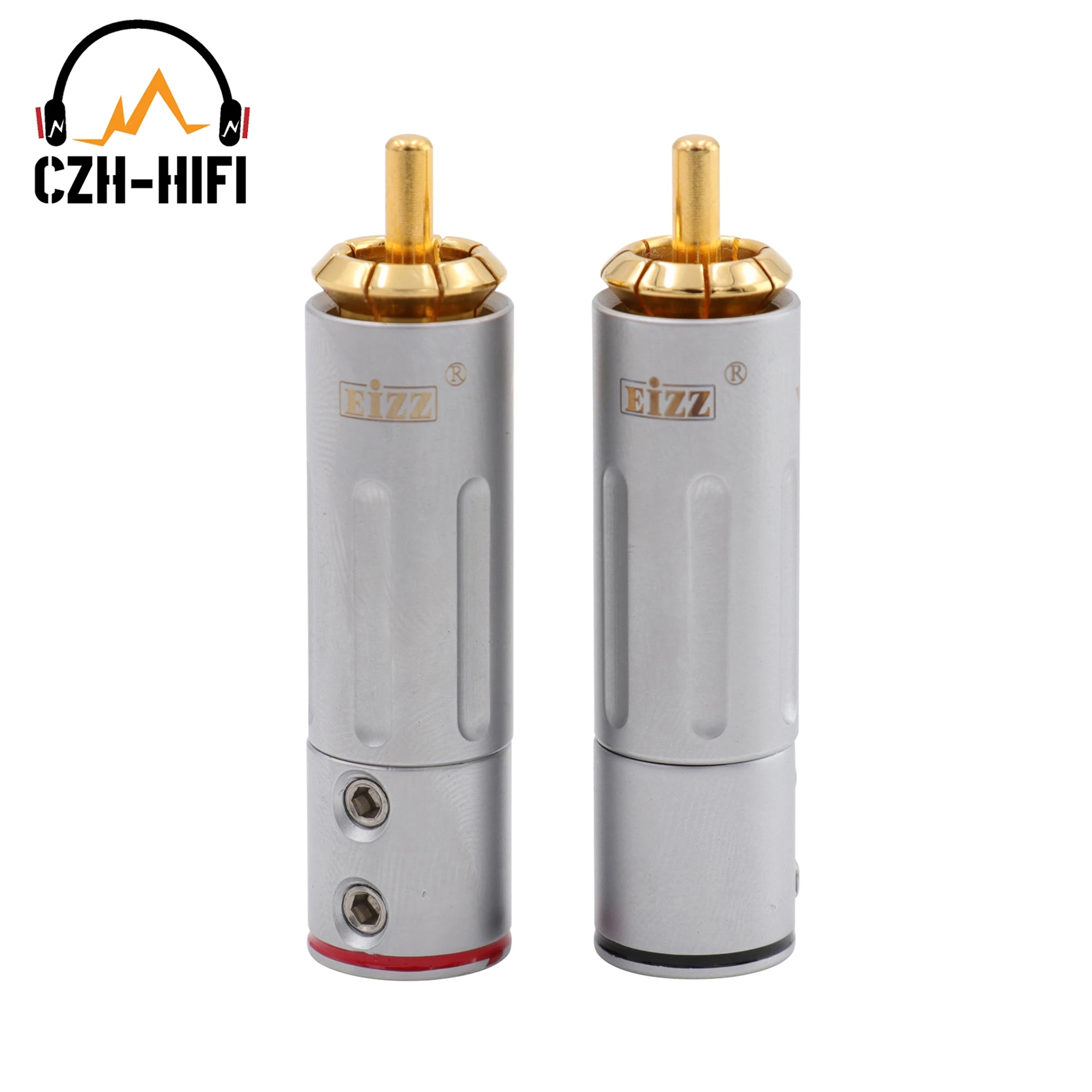 Eizz-high End Conector Rca Plug Latão Banhado a Ouro 24k Adaptador com Bloqueio Hifi Áudio Vídeo Amp tv av Dvd Cabo de Sinal - Image 4