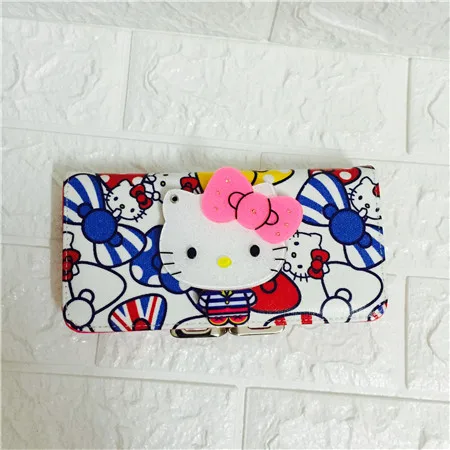 Розовый Модный женский короткий кошелек с рисунком HELLO KITTY, милый персональный Детский кошелек, цветная женская кожаная сумка высокого качества - Цвет: Розовый