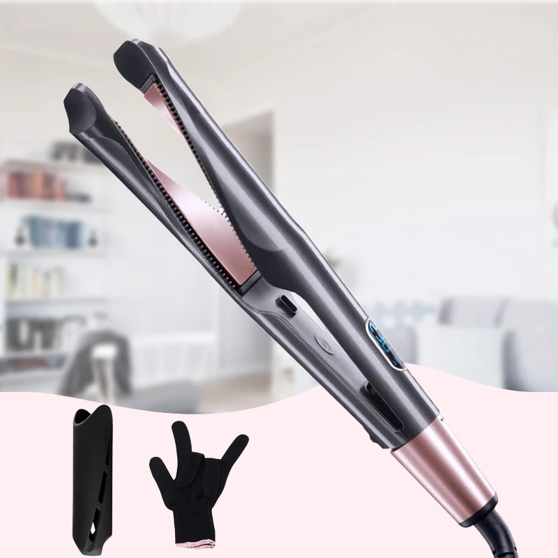 Выпрямитель для волос 2 в 1 плойка с керамической пластиной|iron brush|straightener iron brushsteam