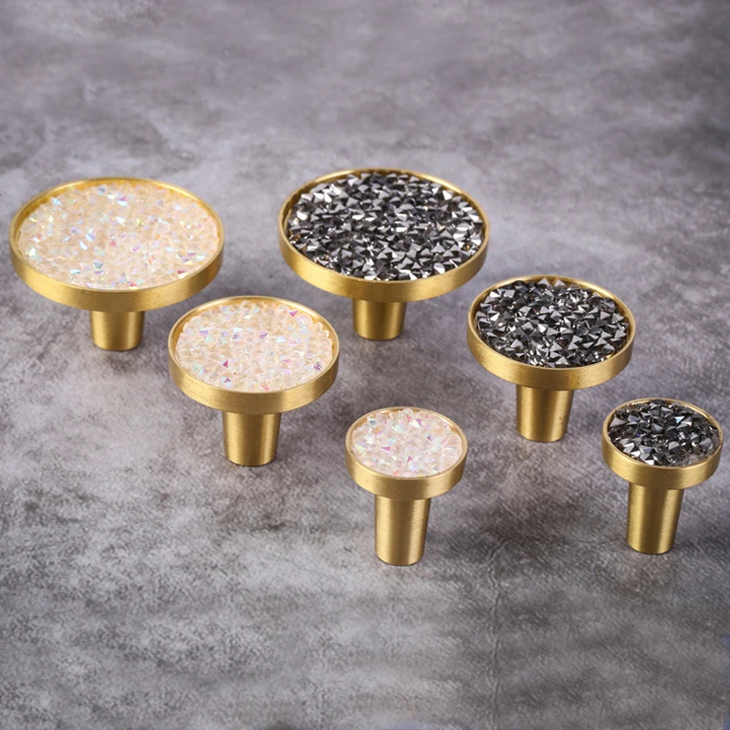 Brass Cabinet Knobs Simple Nordic Wardrobe Dresser Knobs Diamond (2)