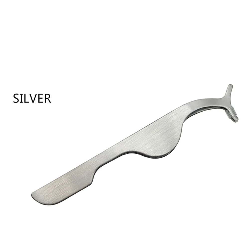 silver Пинцеты для накладных ресниц Поддельные ресницы Аппликатор для ресниц Щипцы для завивки и наращивания ресниц кусачки Вспомогательный зажим для макияжа щипцы инструменты - Цвет: silver