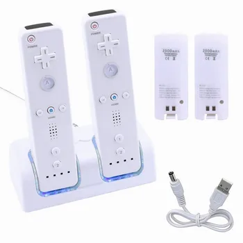 

2/4 Charger + 2/4 2800mAh Rechargeable Batteries For Nintendo Wii/Wii U Remote Controller Game Accessories Charging Base Dock