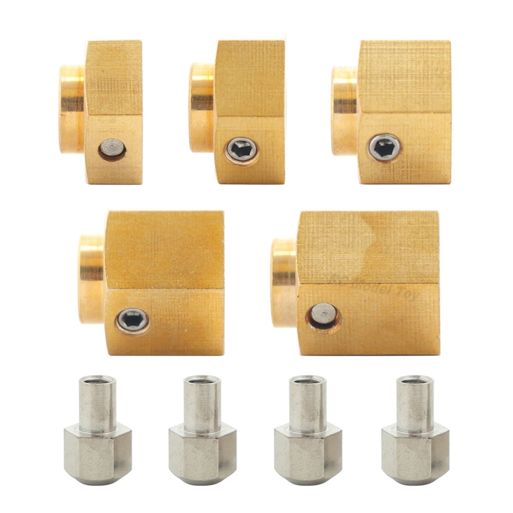 Adattatore Esteso Per Conversione Esagonale Ruota In Ottone 12Mm 4 Pezzi Per 1/10 Rc Cwawler Car Axial Scx10 Iii Axial 03007 Capra 1.9 Utb Axial 03004