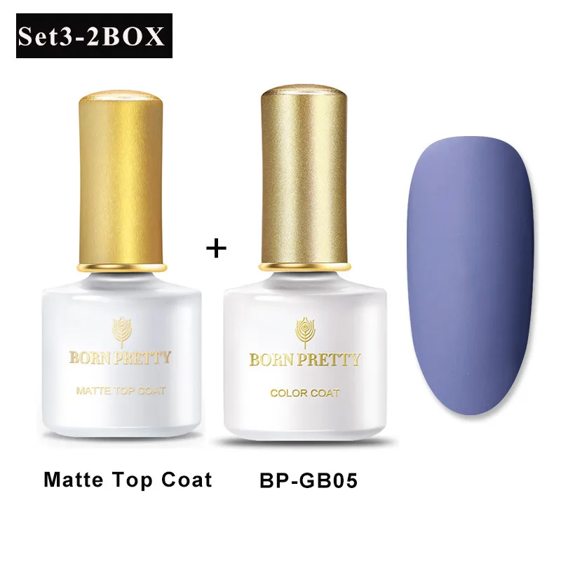 Set 3 BORN PRETTY, 60 цветов, Матовый УФ-гель для ногтей, 6 мл, чистый цвет для ногтей, матовое верхнее покрытие, впитывается, Гель-лак для ногтей, маникюрный лак - Цвет: Set 3