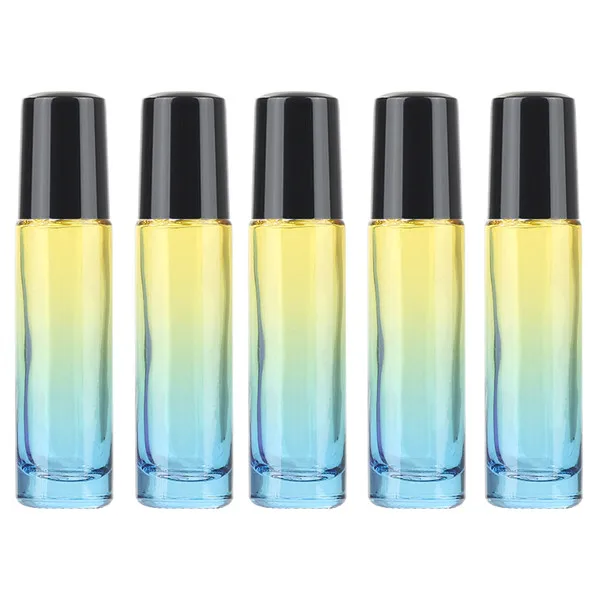 13 10ML 5PCS 5 шт./компл. 10 мл градиентные цветные толстые стеклянные с роликовым аппликатором эфирные масла пустые флаконы для духов 10cc роликовый шар прочный для путешествий - Цвет: 13 10ML 5PCS