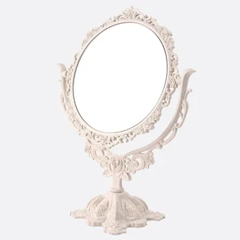 

Desktop Makeup Mirror EU Style Rose Decor Beauty Tool Round Oval Heart Shape Makeup Mirror Rotatable Gothic Mirror Butterfly