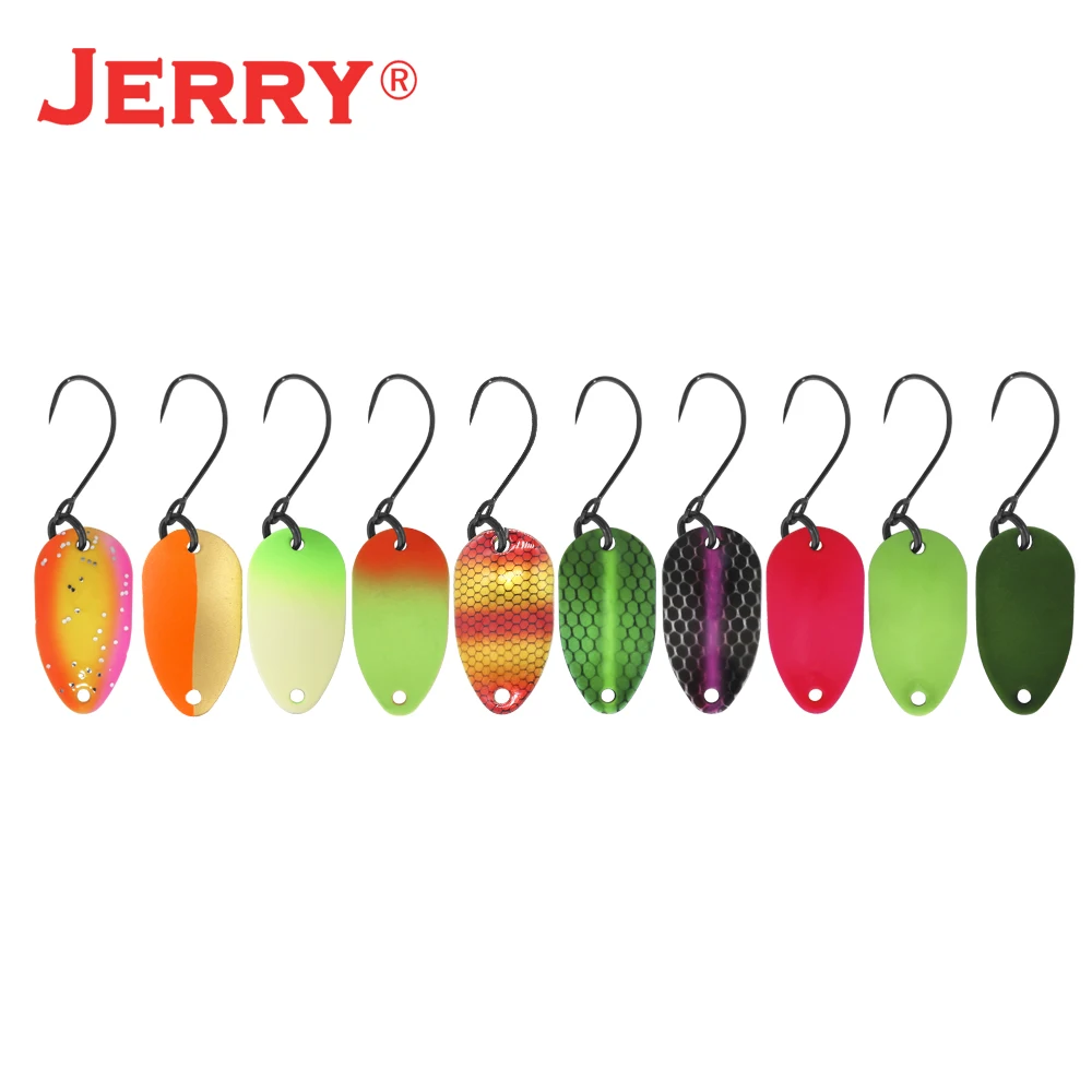 

Jerry GEMINI spinning fishing micro spoon assortment brass trout perch lures kit small light weight spinners UV colors