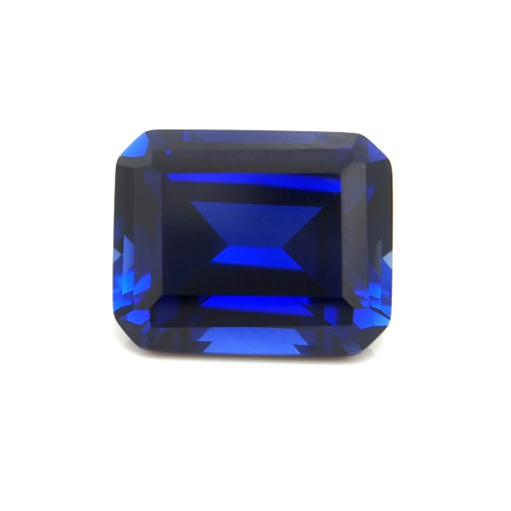 13*18mm 2 Piece /alot Top Quality Blue Sapphire emerald cut Loose Gemstone DIY Stones for ring making