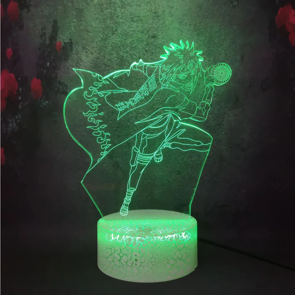 Рисунок из мультфильма; креативное комиксов рисунок светодиодный 3D стол Ночной светильник лампа Узумаки Наруто отец Uzumaki USB Plug ночники 7 цветов флэш-памяти