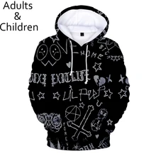 Модные худи с 3d принтом lil peep, мужские и женские свитшоты, худи для мальчиков и девочек, осенние детские повседневные Черные пуловеры с капюшоном в стиле Харадзюку