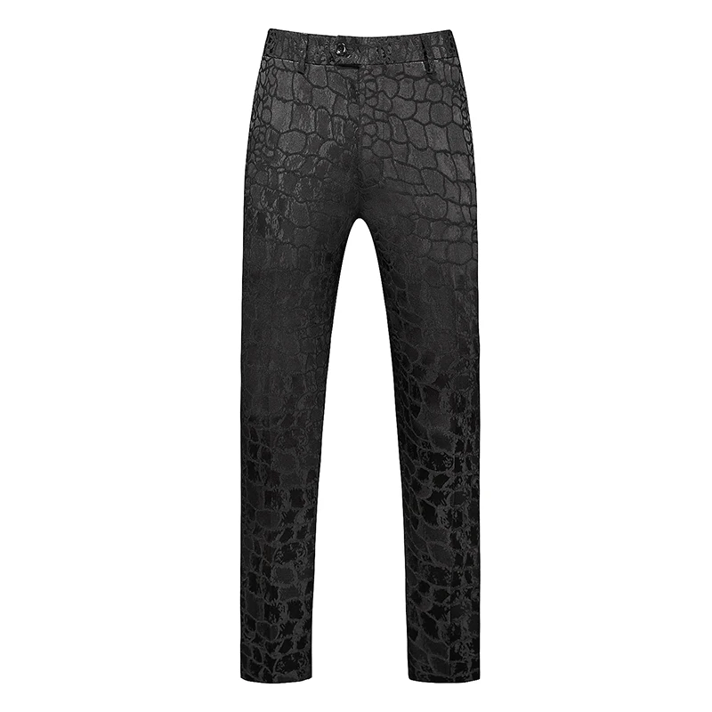 High Quality White Rose Pattern Suit Pants, Men's Business Office Trousers, Wedding Party Men Dress Pants Blue Pantalones Hombre