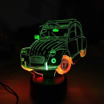 

3Colors Cool Car Night Light LED 3D Light Mutilcolor Acrylic Light 3D Table Lamp for Kids Baby Bedroom Bedside Boys Toys Gifts