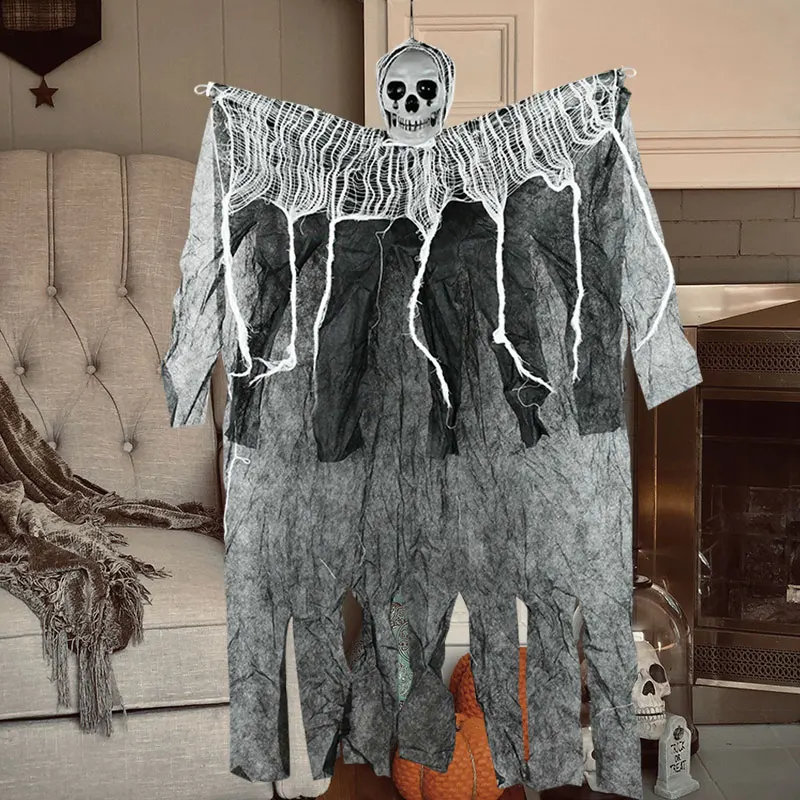 Halloween Skull Skeleton Home Bedroom Intimidating Child Decor Hanging Ghost Props For Haunted House Halloween Party Supplies
