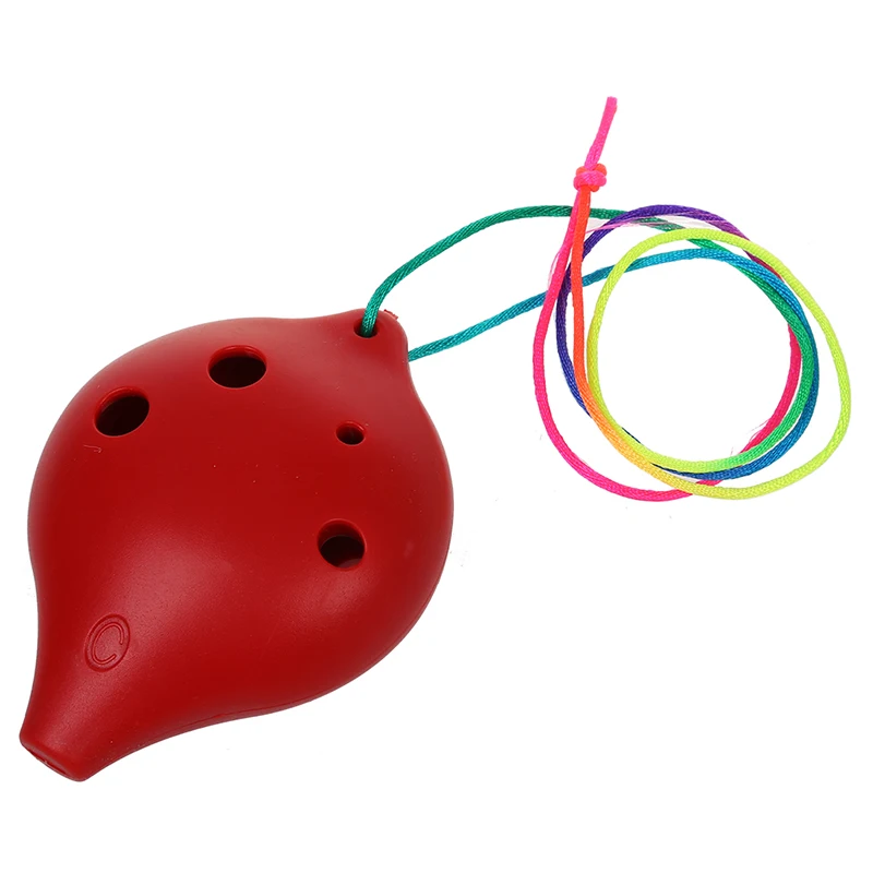 Ocarina Ceramic 6 Hole Alto C Musical Wind Instrutment Gift Legend of Time Flute red