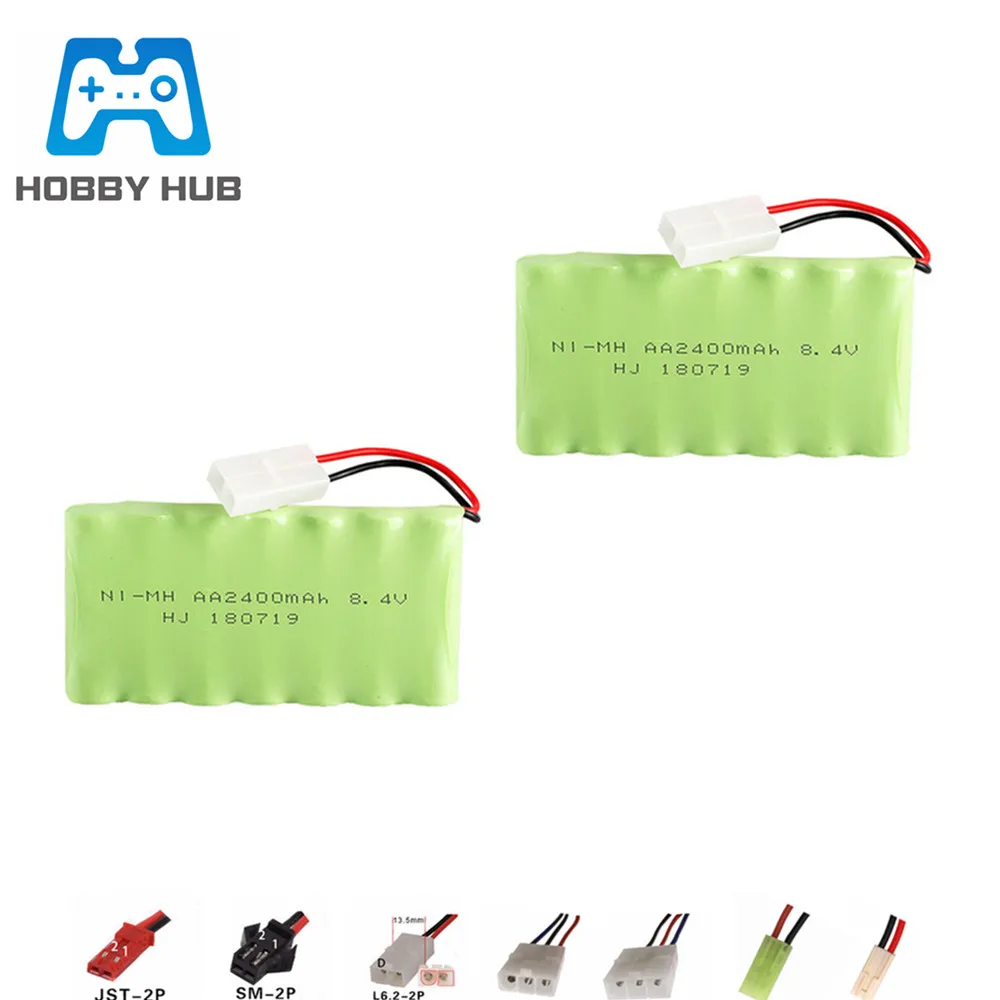 

2400mah 8,4 v перезаряжаемая батарея для радиоуправляемой игрушечной машины лодки пистолета танка поезда AA NiMH 8,4 v 2400mah батареи для радиоуправляемой лодки 2 шт
