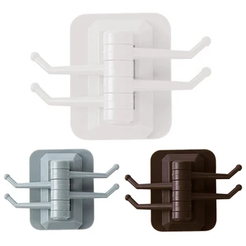 

Multi-Function Rotating Self-Adhesive Wall Hook Kitchen Door Bathroom Towel Bag Shelf Room Storage Hook