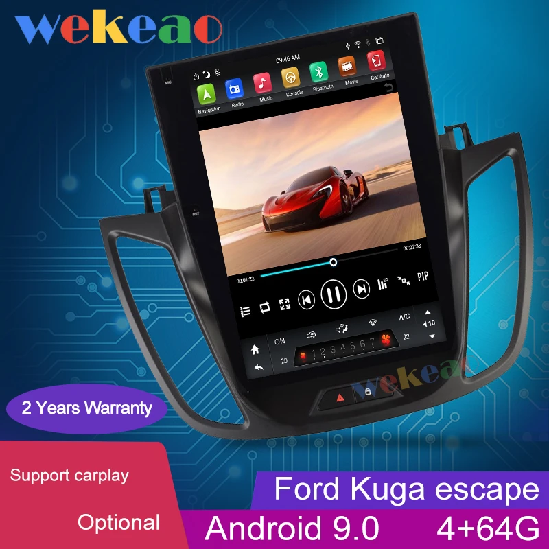 Wekeao 12 1 &quotвертикальный экран Tesla стиль Android 9 0 авто радио GPS навигация для Ford Kuga Escape