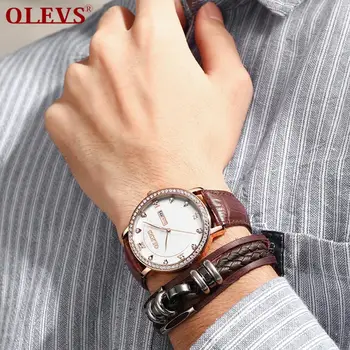 

Diamond Watch For Man Casual Man's Leather Watches With Date Roman Numerals Wristwatch Waterproof Luminous Classic Montre Homme