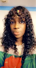 Sin Costuras de la onda de agua peluca peruano pelucas de cabello humano con flequillo completo máquina peluca para las mujeres negras 8-24 pulgadas envío rápido
