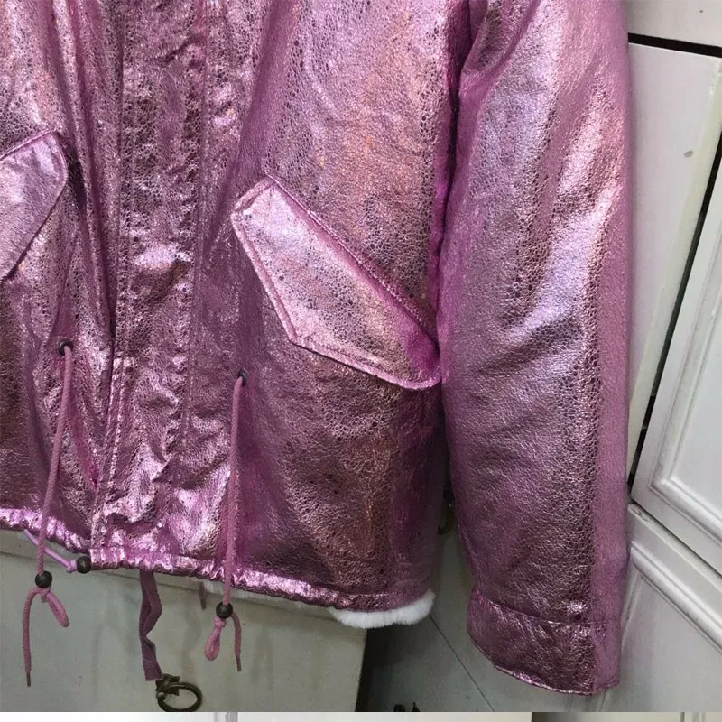 rose gold fur jacket