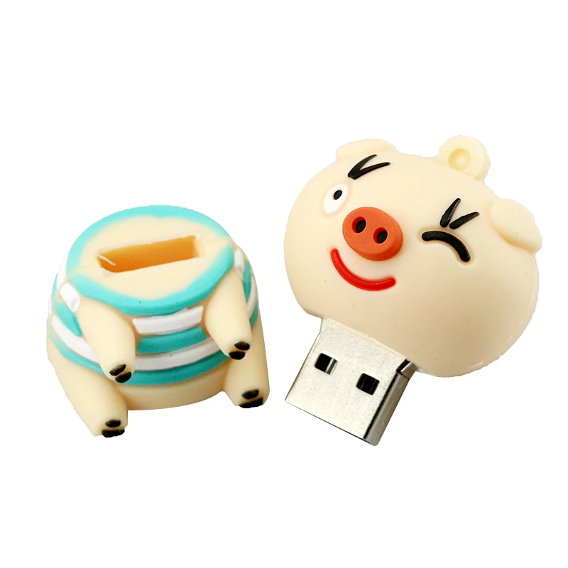 Мультяшный улыбающийся поросенок USB Memory Stick 64 256 GB Pendrive Cute U Disk 4GB 8 32 16 gb 128GB Флешка флеш-диск USB 2,0